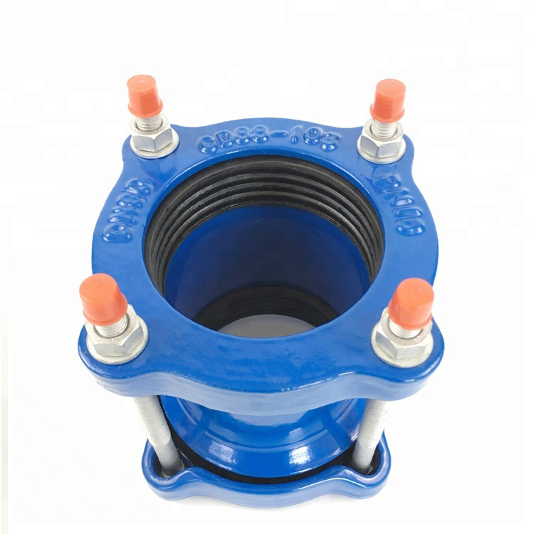 Pipe Joint Blue Epoxy Coated Ductile Iron Wide Range Universal Coupling